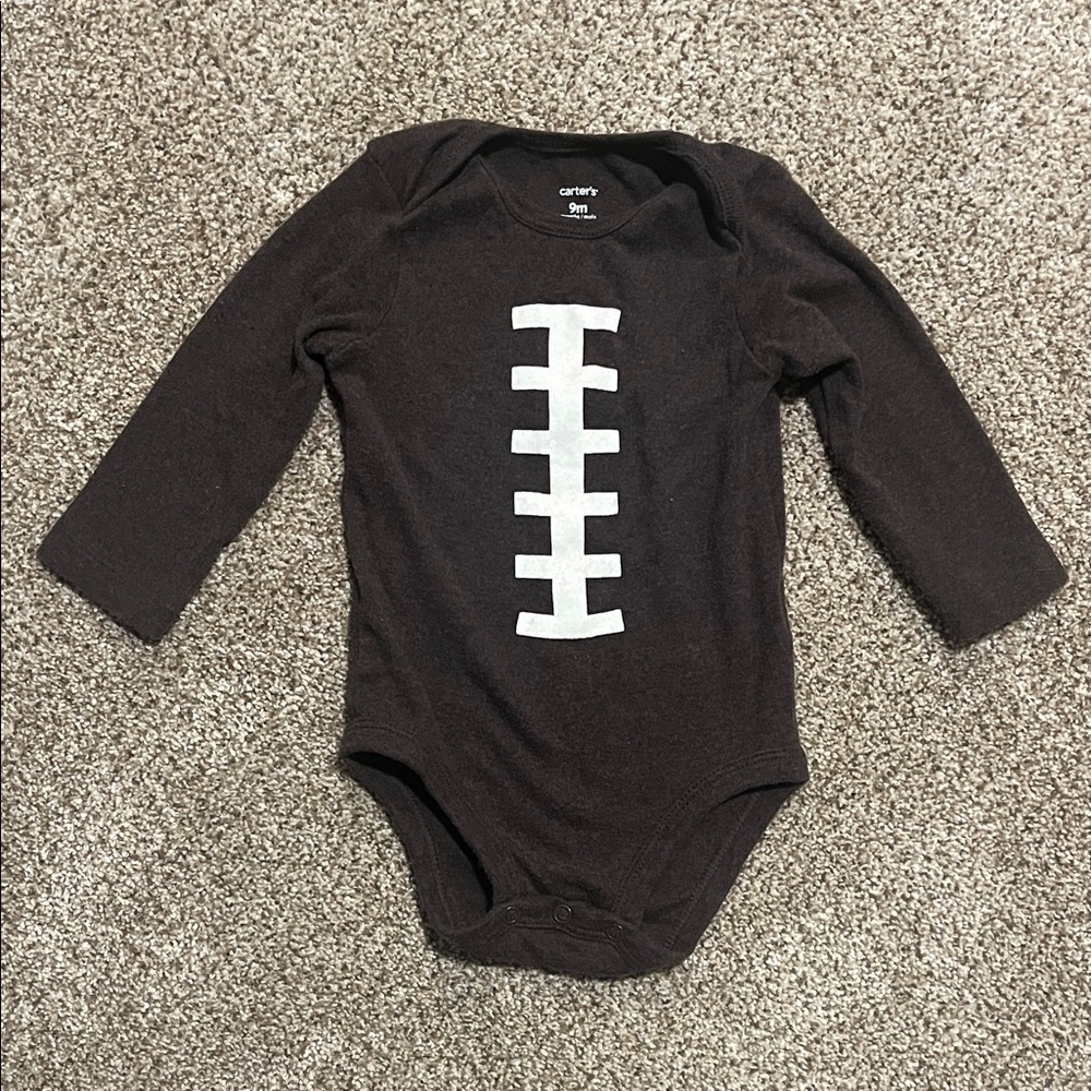 Carter's Dark Brown Football Long Sleeve Bodysuit